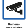 Påbudsskylt med symbol för kameraövervakning och texten "Kameraövervakning"