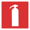 Skuren dekal med symbol för brand - brandsläckare