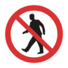 Skuren dekal med symbol för förbud - gångtrafik förbjuden
