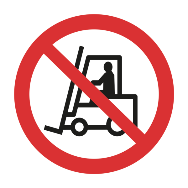 Skuren dekal med symbol för förbud - godstrafik förbjuden - trucktrafik förbjuden