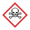 Skuren dekal med symbol för varning - giftiga ämnen