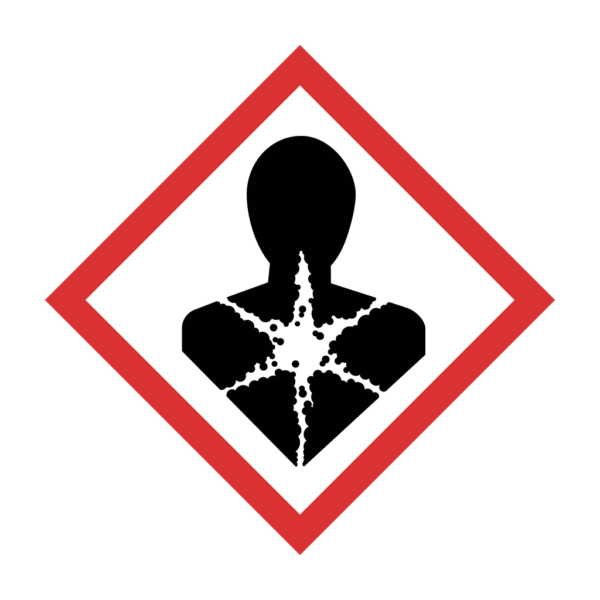 Skuren dekal med symbol för varning - hälsofarliga ämnen