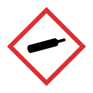 Skuren dekal med symbol för varning - gasbehållare