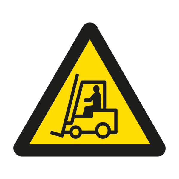 Skuren dekal med symbol för varning - godstrafik