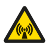 Skuren dekal med symbol för varning - ickejoniserande strålning