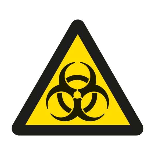 Skuren dekal med symbol för varning - smittrisk