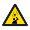 Skuren dekal med symbol för varning - fallande istappar