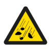 Skuren dekal med symbol för varning - snöras