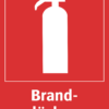 Brandskylt med symbol för brandsläckare och texten "Brandsläckare"