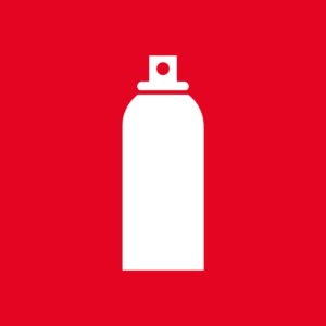 Skuren dekal med symbol för Farligt avfall - sprayflaskor