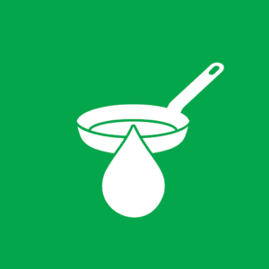 Skuren dekal med symbol för Matavfall - matfett