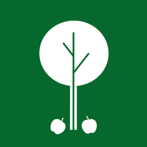 Skuren dekal med symbol för Trädgårdsavfall - fallfrukt