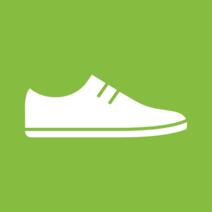 Skuren dekal med symbol för Återbruk - skor