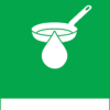Återvinningsskylt med symbol för matavfall - matfett och texten "matfett".