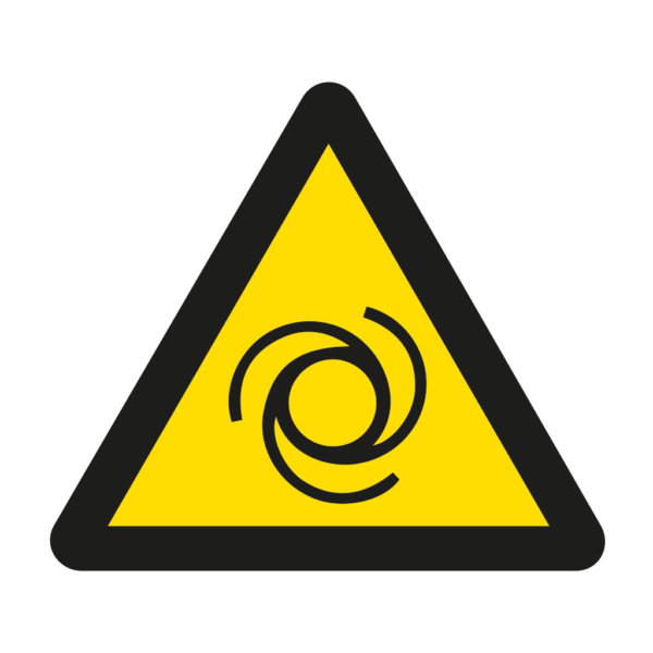 Skuren dekal med symbol för varning - robotautomation