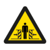 Skuren dekal med symbol för varning - klämrisk, rörliga maskindelar